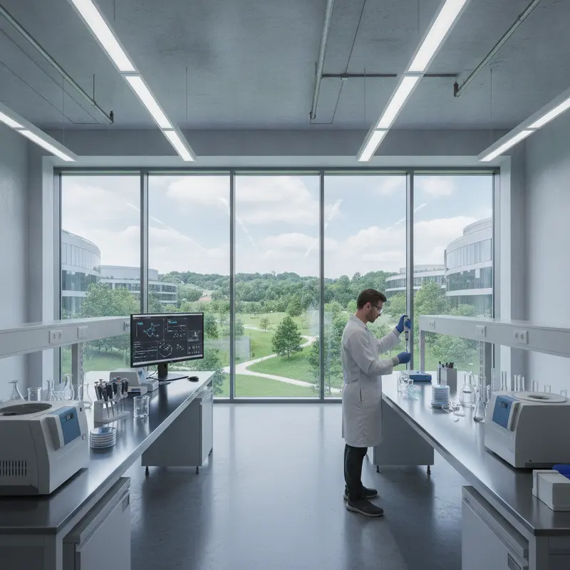 Scientist at a laboratory bench